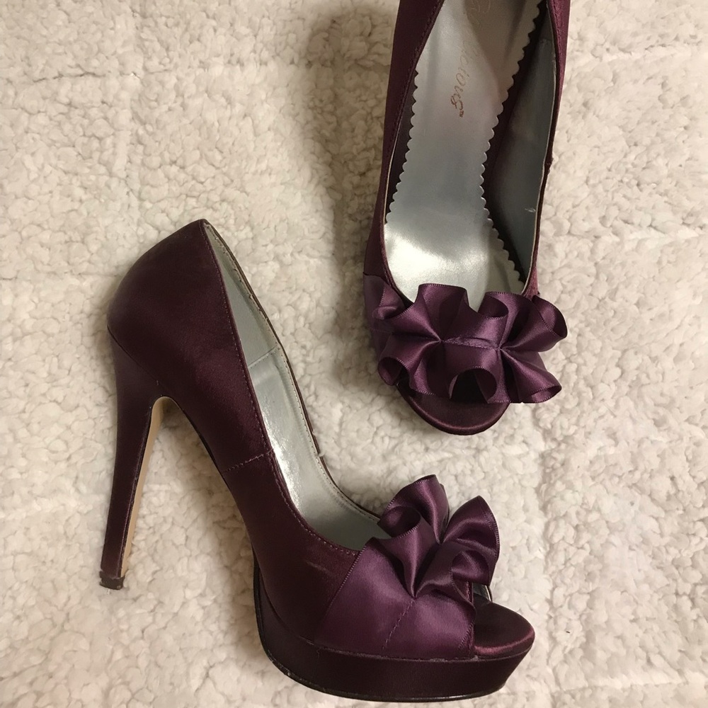 Purple Ruffled Heels